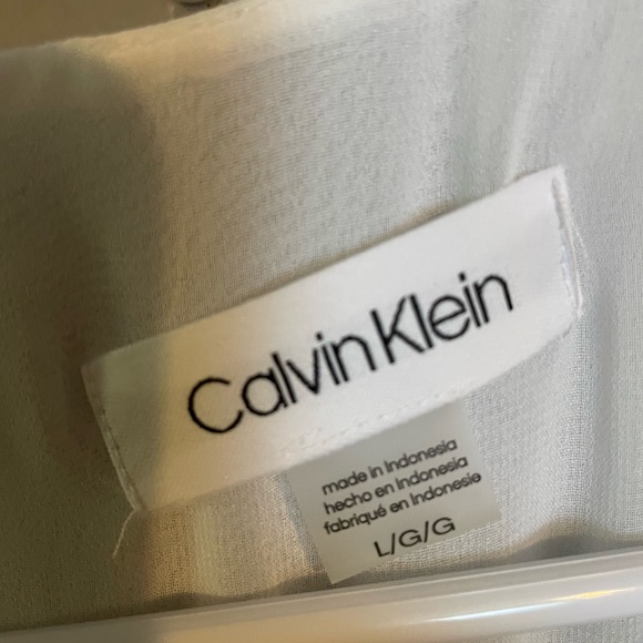 Calvin Klein Size Large White Sleeveless With Lacy Underlay Super Nice - Picture 3 of 6